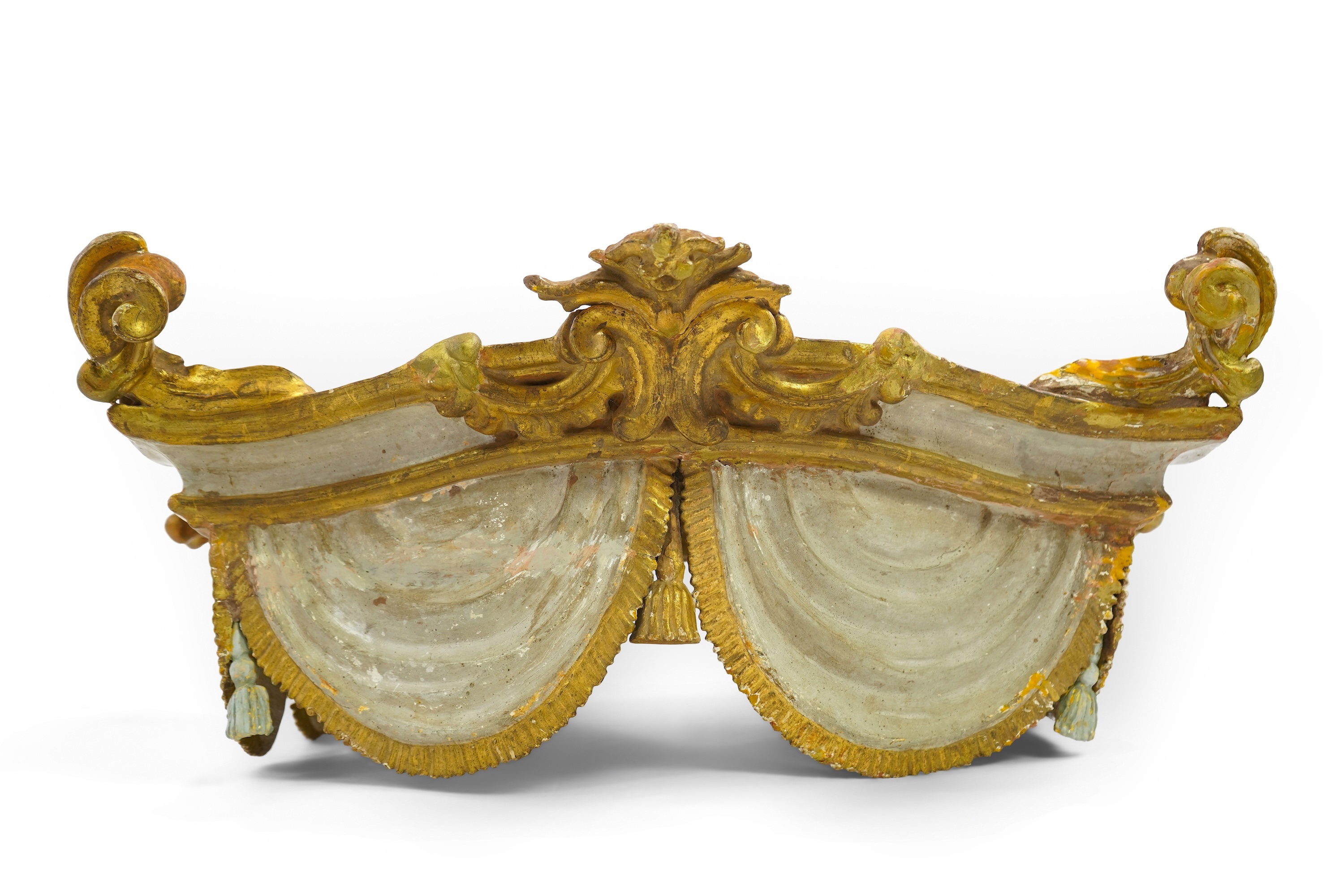 An Italian gilt wood and cream painted canopy, 19th century